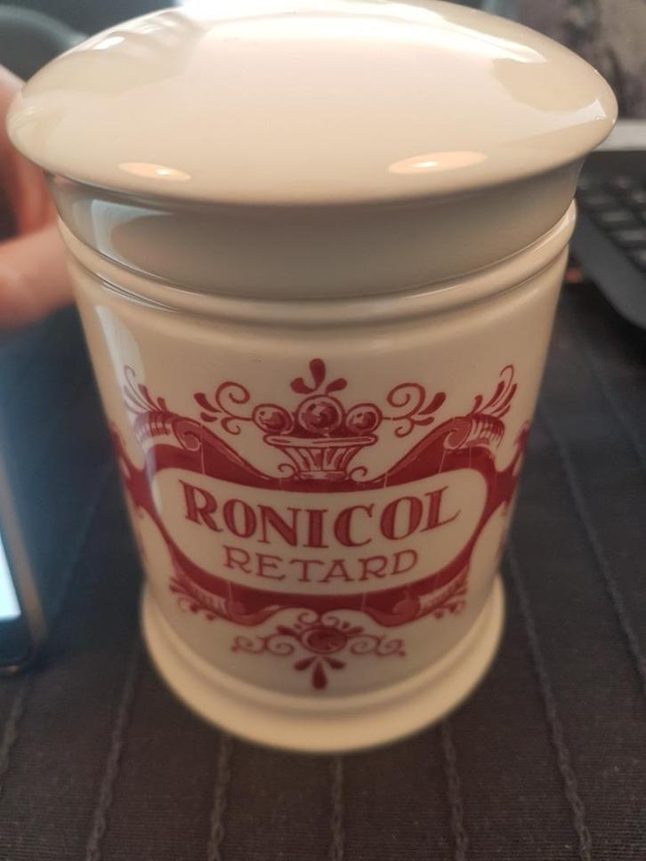 Zeldzame Ronicol Retard Zenith Gouda antieke apothekerspot, Antiek en Kunst, Antiek | Keramiek en Aardewerk, Ophalen of Verzenden