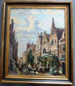 Oud - Enkhuizen - van Woerkom -  doek - gelijst., Antiek en Kunst, Ophalen of Verzenden