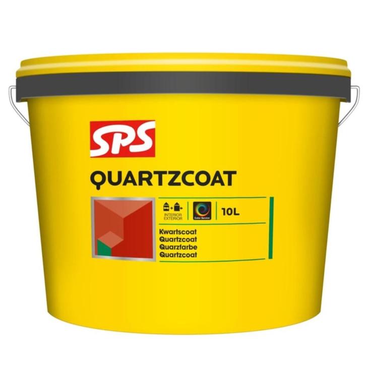 SPS Kwartscoat Structuurverf 10 L WIT Bi/Bu, Doe-het-zelf en Verbouw, Verf, Beits en Lak, Nieuw, Verf, 10 tot 15 liter, Wit, Ophalen of Verzenden