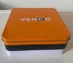 Vierkant Venco drop blik. Afm.17,5x17,5x7cm oranje-wit-zwart, Ophalen of Verzenden, Zo goed als nieuw, Overige, Overige merken