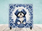 Shih-Tzu Delfts Blauw tegel incl voet, Ophalen of Verzenden, Nieuw