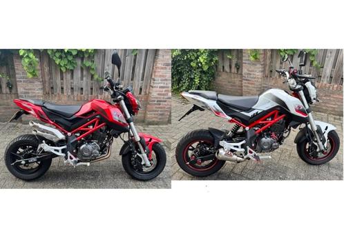 2x Benelli TNT 125 Tornado rood en wit, Motoren, Motoren | Benelli, Particulier, Naked bike, 11 kW of minder, 1 cilinder, Sportuitlaat