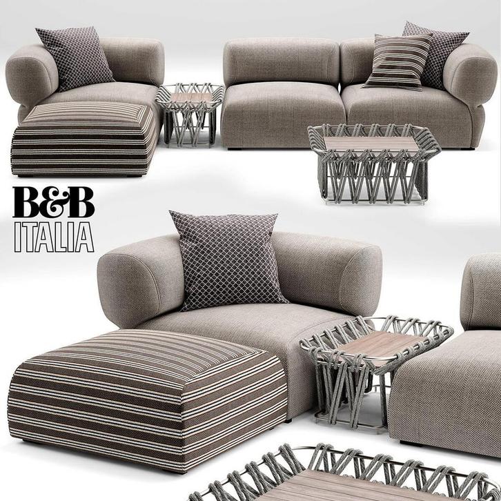 B&B Italia Butterfly modulaire outdoor sofa 4 elementen, Tuin en Terras, Tuinsets en Loungesets, Zo goed als nieuw, Loungeset