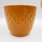 Okergele vintage bloempot met wiebermotiefje, Ophalen of Verzenden, Huis en Inrichting