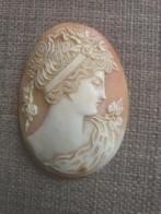 19e Camee Broche schelp, Antiek en Kunst, Ophalen of Verzenden