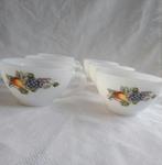 6 Arcopal Fruit de France theekopjes / soepkommen, Huis en Inrichting, Keuken | Servies, Gebruikt, Ophalen of Verzenden, Glas