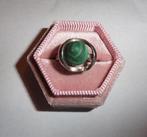 Ring zilver Malachiet edelsteen 835 zilver, Ophalen of Verzenden, Zo goed als nieuw, 17 tot 18, Dame of Heer