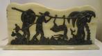 art deco half relief Afrikaanse jacht scene op onyx S. Norga, Antiek en Kunst, Antiek | Koper en Brons, Ophalen