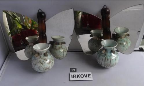 VLINDERS WANDSPIEGEL MET VAASJE ! * Antiek *, Antiek en Kunst, Curiosa en Brocante, Verzenden