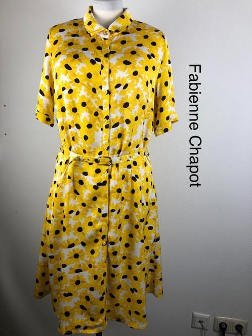 Fabienne Chapot Zomerjurk  (mt: 42)013,2/7389, Kleding | Dames, Jurken, Zo goed als nieuw, Maat 42/44 (L), Geel, Onder de knie