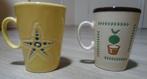 2 bekers van Just Mugs made in England Zeester en bloempot, Huis en Inrichting, Keuken | Servies, Overige typen, Overige stijlen