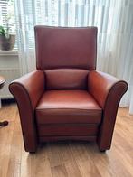 Lederen Fauteuil met uitschuifbare zitting, Ophalen, Zo goed als nieuw