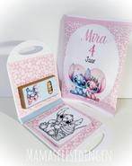 Traktatie kleurkoffer met chips stitch, Hobby en Vrije tijd, Feestartikelen, Ophalen of Verzenden, Zo goed als nieuw, Feestartikel