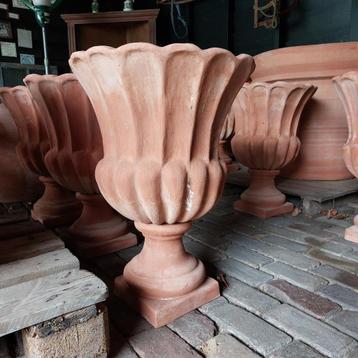 terracotta vaas met geschulpte rand  beschikbaar voor biedingen
