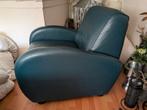 Leren design fauteuil  kleur petrol, Huis en Inrichting, Ophalen of Verzenden, Zo goed als nieuw, 50 tot 75 cm