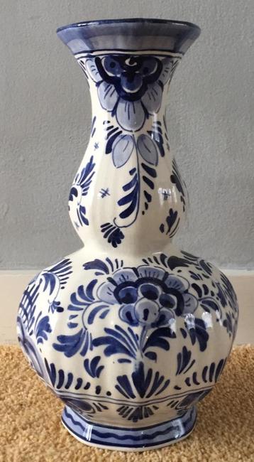 Delftsblauwe vaas 26 x 14 cm handpainted. Buikvaas.  beschikbaar voor biedingen
