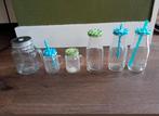 6 glazen potjes, flesjes, pull, Ophalen of Verzenden, Overige typen