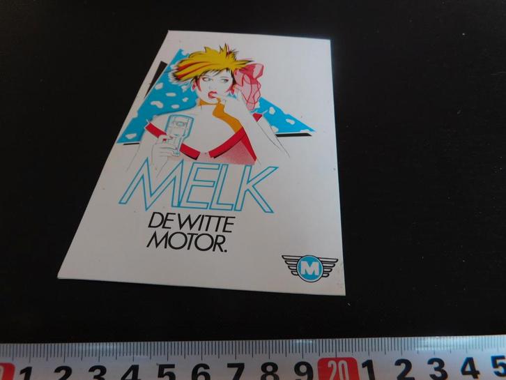 sticker zuivel melk de witte motor strip meisje vrouw, Verzamelen, Stickers, Zo goed als nieuw, Ophalen