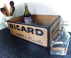 Mooie houten kist/krat/Ricard/Pastis/Frans/vintage/reclame, Huis en Inrichting, Minder dan 50 cm, Grenenhout, Minder dan 50 cm