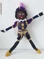 Authentiek Etos etalage zwarte Piet pop, paars/blauw SERIE B, Verzenden, Zo goed als nieuw
