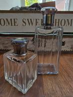 Antieke Parfumflessen met Zilveren Dop, Ophalen of Verzenden