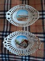 Twee antieke schaaltjes met plaats afbeelding ca. 1900, Ophalen of Verzenden