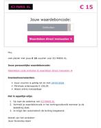 Ici paris kortingsbon €15, Eén persoon