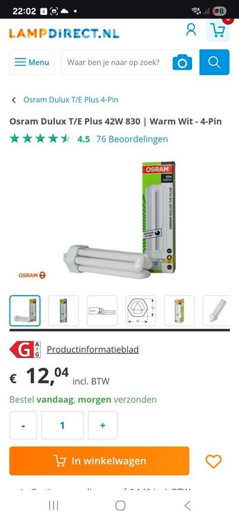 16 x Osram DULUX T/E 42W/830 PLUS GX24q-4 Lumilux Warm Wit, Huis en Inrichting, Lampen | Losse lampen, Nieuw, Led-lamp, Ophalen of Verzenden