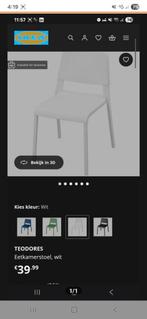 IKEA Teodores Eetkamerstoel Wit - 5 stuks, Huis en Inrichting, Stoelen, Wit, Ophalen of Verzenden, Zo goed als nieuw, Modern