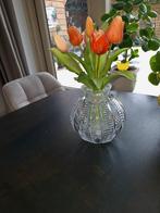 Zware Kristallen Bol Vaas, Ophalen, Wit, Minder dan 50 cm, Glas