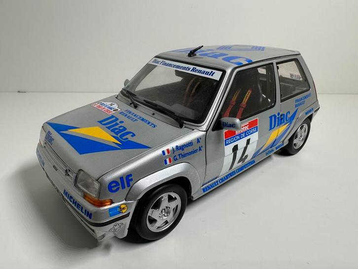 RENAULT SUPERCINQ GT TURBO RAGNOTTI TOUR DE CORSE 1990 NOREV, Hobby en Vrije tijd, Modelauto's | 1:18, Zo goed als nieuw, Auto