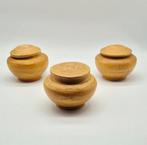 Set van 3 Japanse Bamboe Voorraadpotten met Deksel, Huis en Inrichting, Woonaccessoires | Vazen, Overige materialen, Overige kleuren