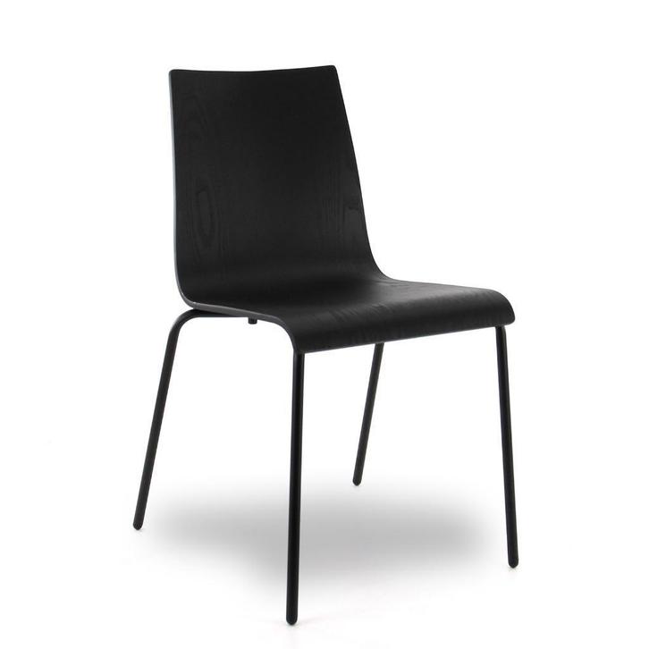 MN Kantinestoel Zwart Eiken Zwart, Huis en Inrichting, Stoelen, Nieuw, Vijf, Zes of meer stoelen, Zwart, Ophalen of Verzenden