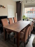 Eetkamer tafel en 6 stoelen, 4 tot 6 stoelen, Gebruikt, Ophalen