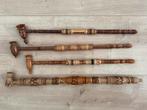 4 pijpen hout bewerkt 35-44 cm lang, Verzamelen, Rookartikelen, Aanstekers en Luciferdoosjes, Ophalen of Verzenden, Zo goed als nieuw