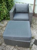 Lounge Set - Tuinset Grijs - Stoel en Tafel/Hocker  Kussens, Tuin en Terras, Tuinsets en Loungesets, Nieuw, Loungeset, Wicker
