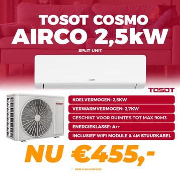 Tosot Cosmo 2,5 kW Split Unit Airco - Incl. WiFi module beschikbaar voor biedingen