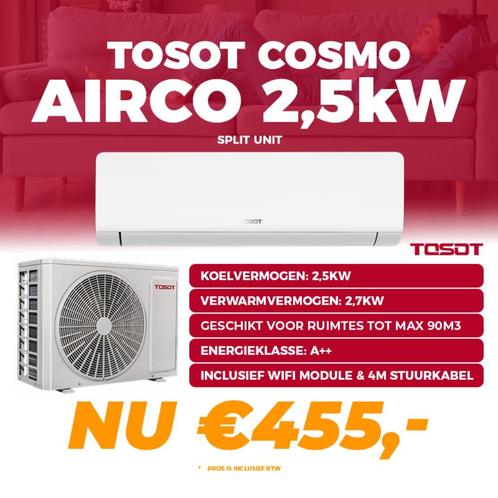 Tosot Cosmo 2,5 kW Split Unit Airco - Incl. WiFi module, Huis en Inrichting, Woonaccessoires | Overige, Nieuw, Ophalen