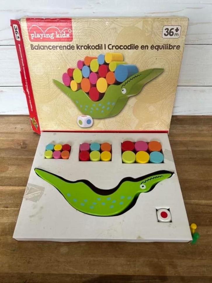 Playing Kids balancerende krokodil, Kinderen en Baby's, Speelgoed | Houten speelgoed, Zo goed als nieuw, Overige typen, Ophalen of Verzenden