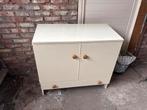 Leuk wit retro kastje met deuren en lade, Huis en Inrichting, Kasten | Dressoirs, Ophalen, Overige materialen, Gebruikt, 100 tot 150 cm