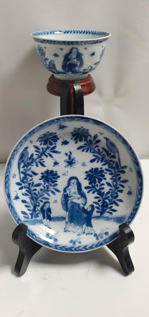 Chinees kop en schotel kangxi gemerkt, Antiek en Kunst, Antiek | Porselein, Ophalen of Verzenden