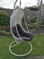 Hangstoel tuinstoel wit kunstrotan egg chair eggchair TEAB!, Gebruikt, Rotan, Ophalen, Verstelbaar