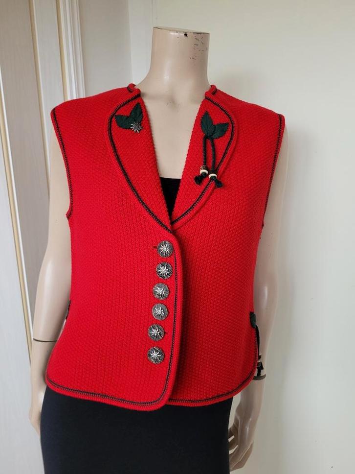 Arber vintage wollen gilet rood cottage core maat M/38, Kleding | Dames, Truien en Vesten, Zo goed als nieuw, Maat 38/40 (M), Rood