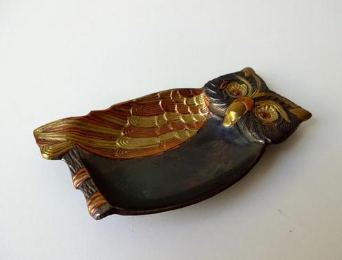 Koper meerkleurig schaaltje in de vorm van uil 2915-d, Antiek en Kunst, Kunst | Designobjecten, Ophalen of Verzenden