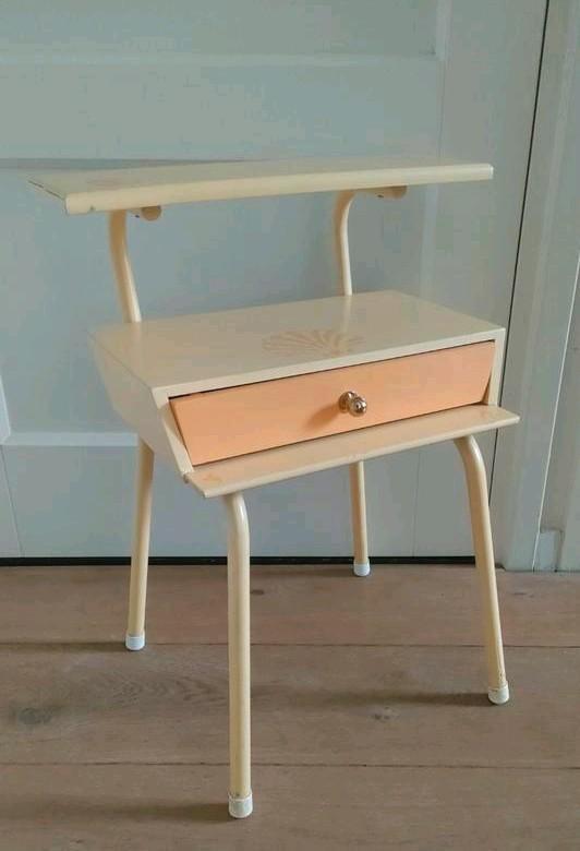 vintage nachtkastje bijzettafeltje Auping Wim Rietveld, Huis en Inrichting, Slaapkamer | Nachtkastjes, Gebruikt, Minder dan 45 cm