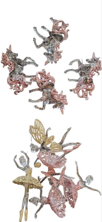 Kersthangers ballerina en unicorns 9 st beschikbaar voor biedingen