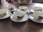 6 vintage soepkommen met schotel, Ophalen of Verzenden