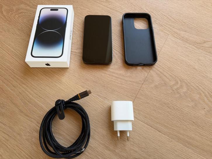 Iphone 14 Pro, space black, 128gb Z.G.A.N., Telecommunicatie, Mobiele telefoons | Apple iPhone, Zo goed als nieuw, 128 GB, Zonder abonnement