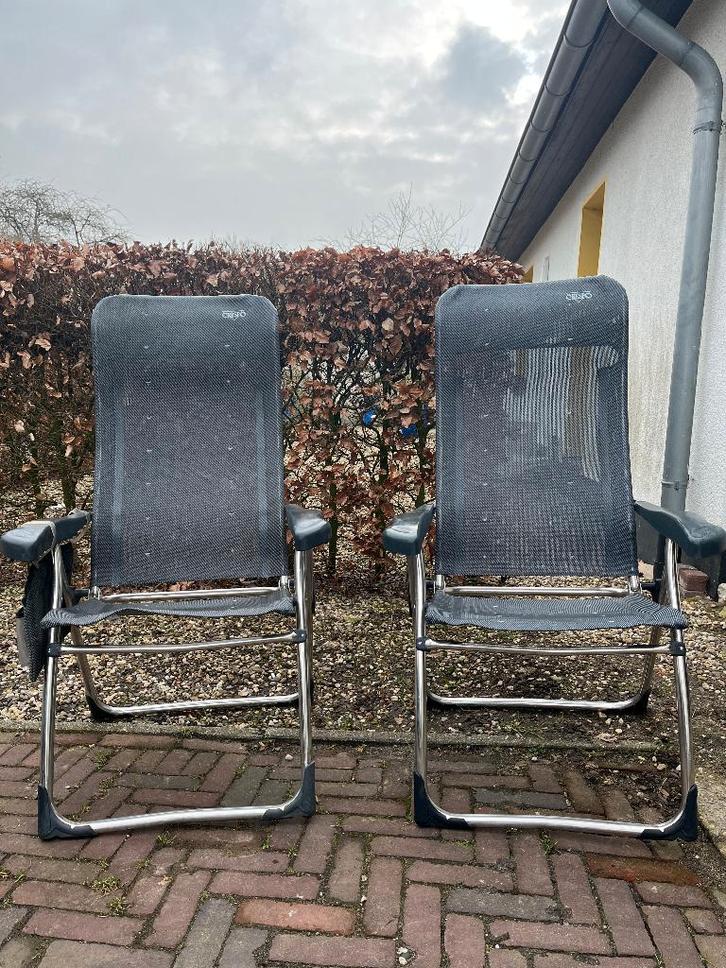 Crespo tuinstoelen, Tuin en Terras, Tuinstoelen, Gebruikt, Kunststof, Inklapbaar, Stapelbaar, Verstelbaar, Ophalen