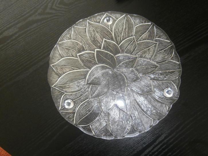 Taart/hapjes plateau persglas decoratie, Antiek en Kunst, Curiosa en Brocante, Ophalen of Verzenden
